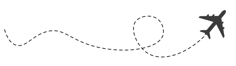 Dashed line from a plane flight
